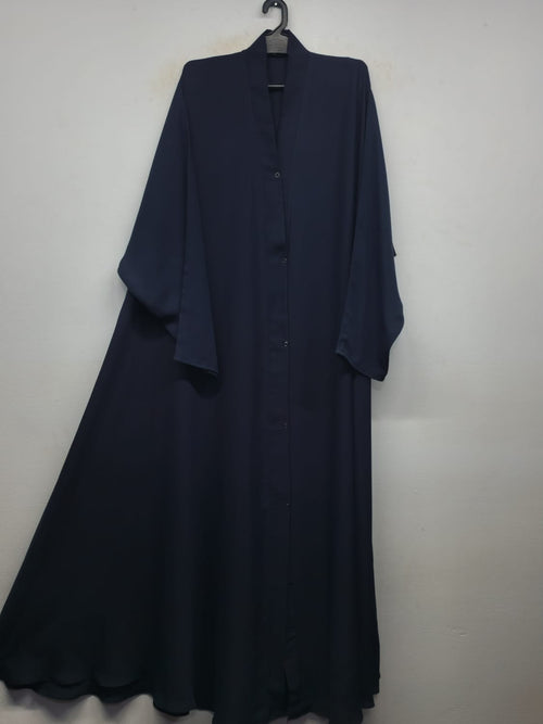 Front Open Jumbo Abaya Aesthect Black & Navy