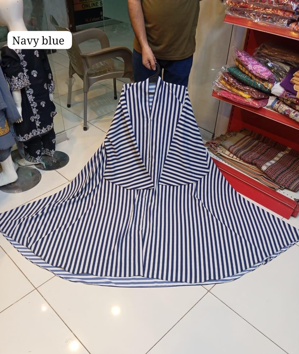 Printed Front Open Abaya with Big Ghair