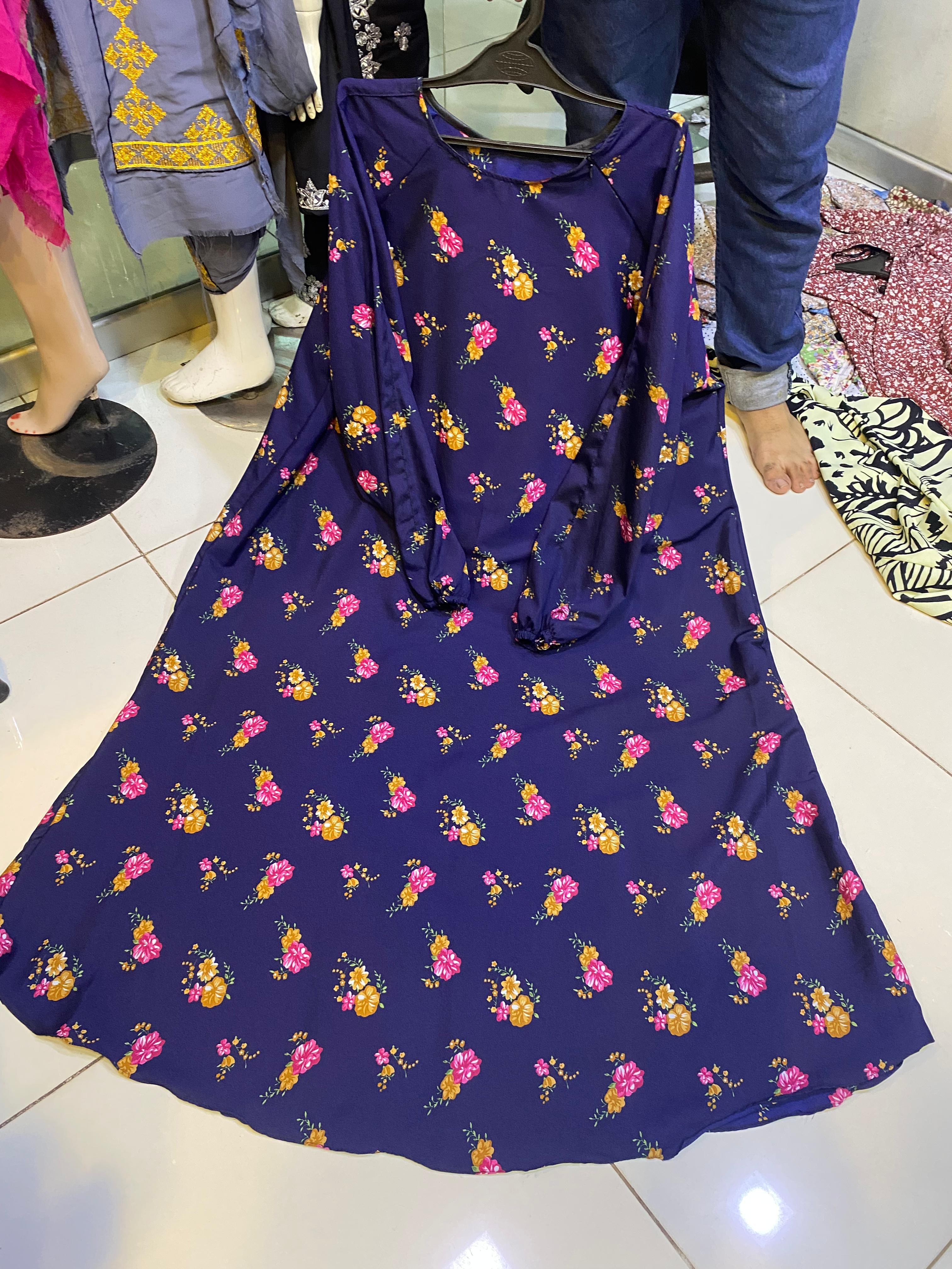 Printed Abaya Maxi | Neck Zip