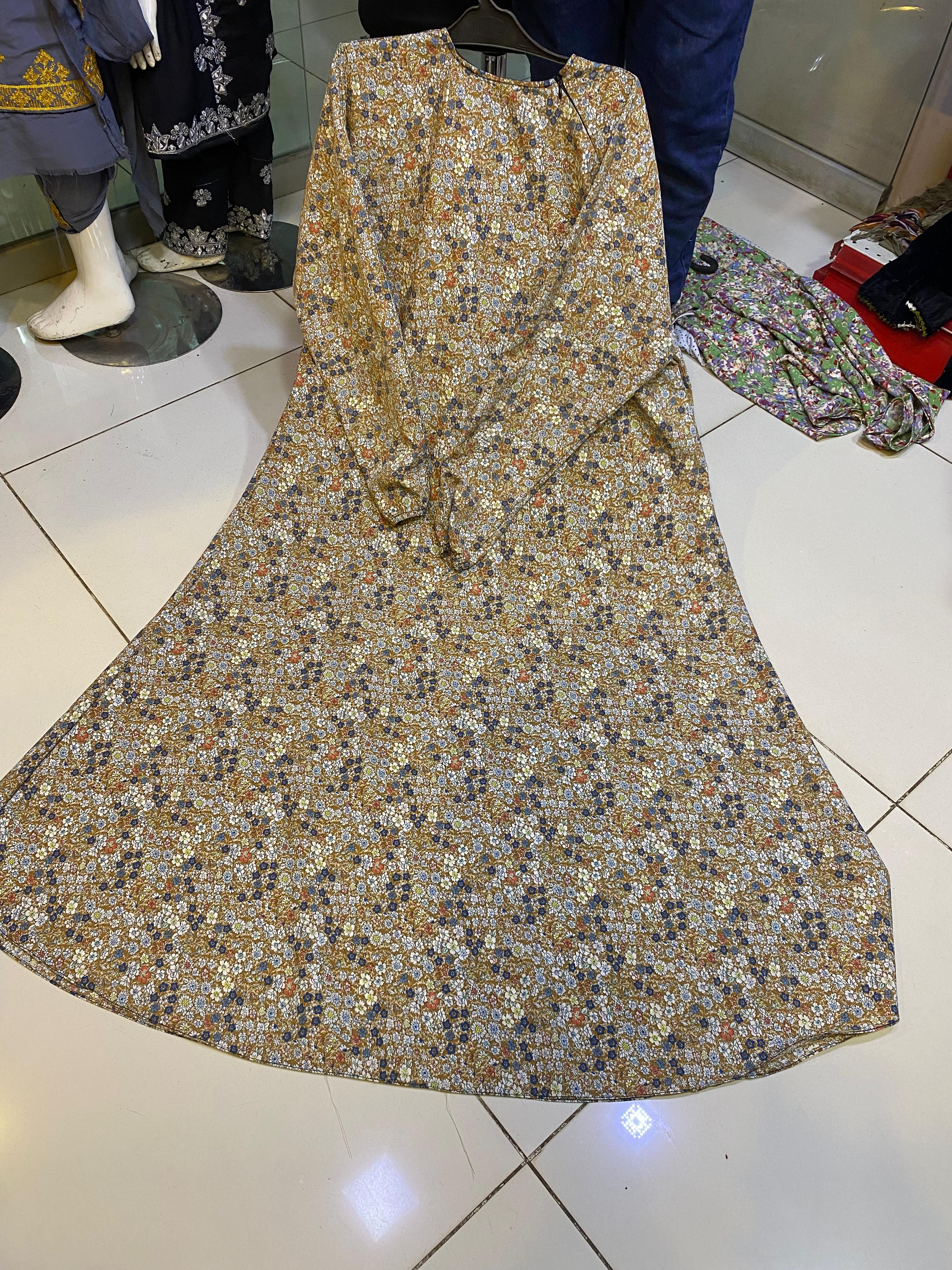 Printed Abaya Maxi | Neck Zip